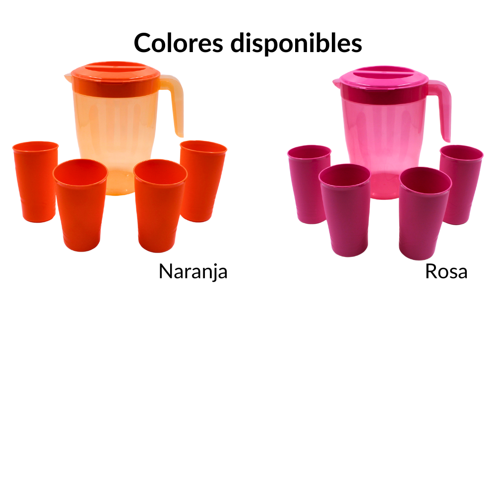 Juego De Jarra Lita de 3.5 litros y 4 Vasos Splash de 400ML