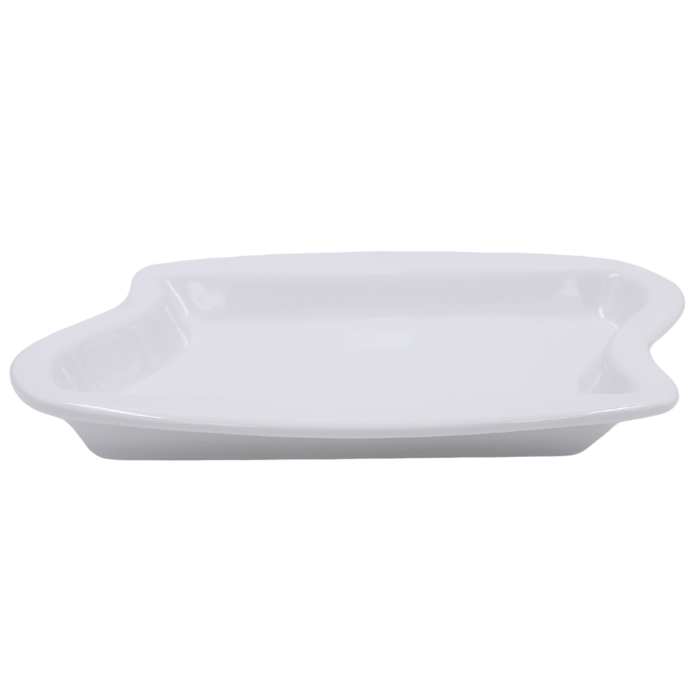 Plato irregular esculpido 18 onzas Ultra Blanco