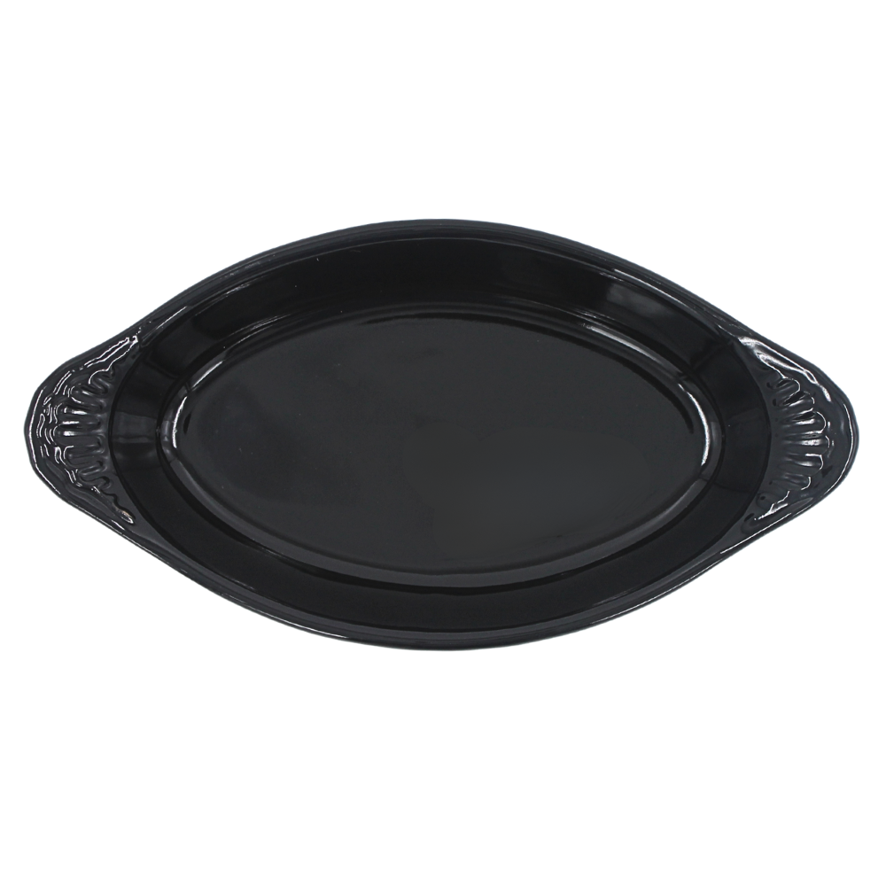 Plato Gales con relieve Negro brillante 12 onzas Rarebit