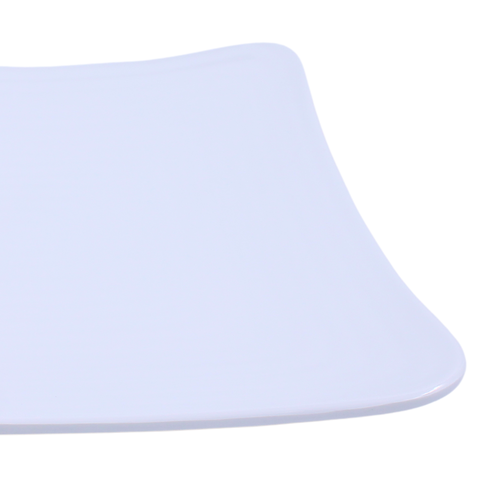 Plato Square Con Relieve 30.5Cm Melamina Blanca