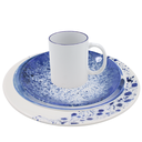 Vajilla de porcelana Anfora Blue Wabe 16 piezas