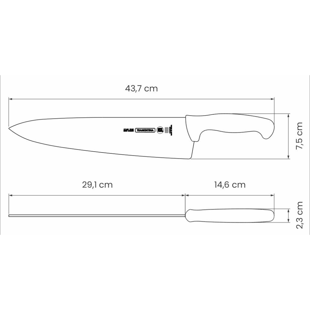 Cuchillo profesional para Chef 12 pulgadas rojo Tramontina