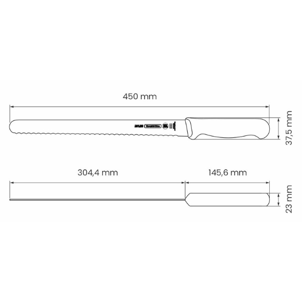 Cuchillo para Jamón con sierra 12 pulgadas blanco Tramontina Profesional @