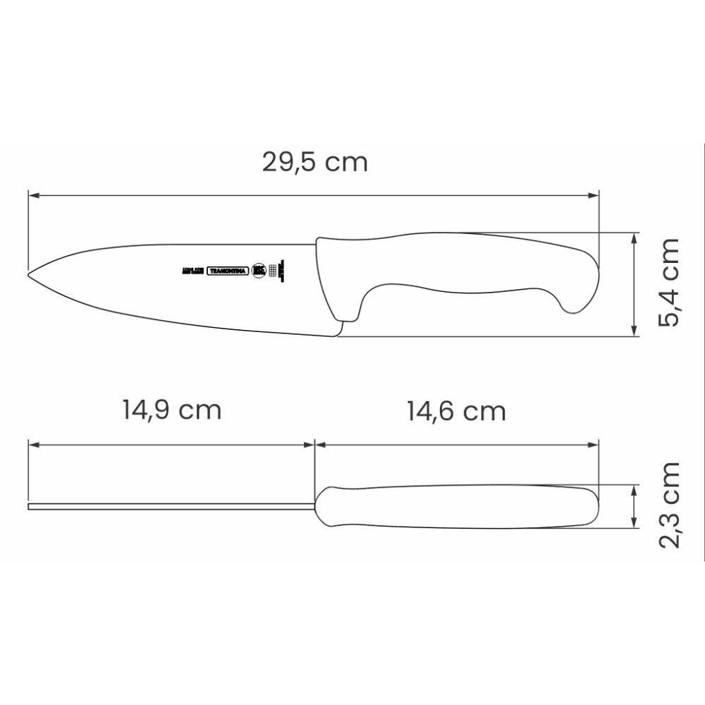 Cuchillo profesional para Chef 6 pulgadas rojo Tramontina