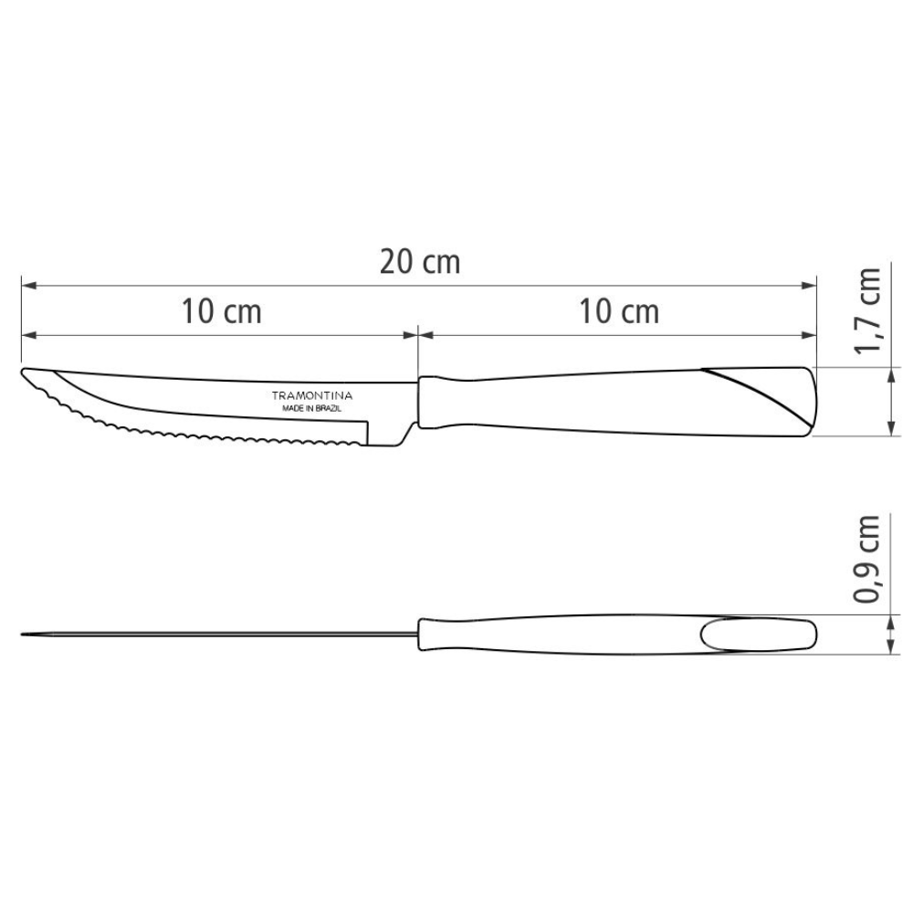 Cuchillo para asado 4 pulgadas New Kolor B lanco Tramontina