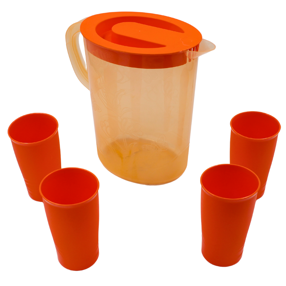 Juego De Jarra Primavera de 4 LT y 4 Vasos de 400ML