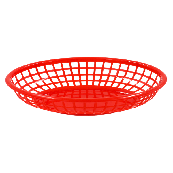 Canasta  Ovalada, Rojo (9.25&quot;X5.75&quot;)@