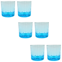 Juego 6 Vasos Kristalino Azul Zafiro