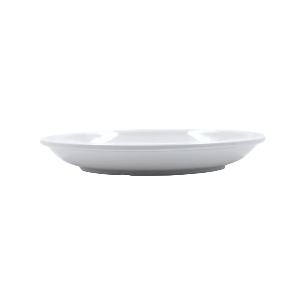 Plato para taza 5.5 pulgadas 14 cm melamina blanca brillante