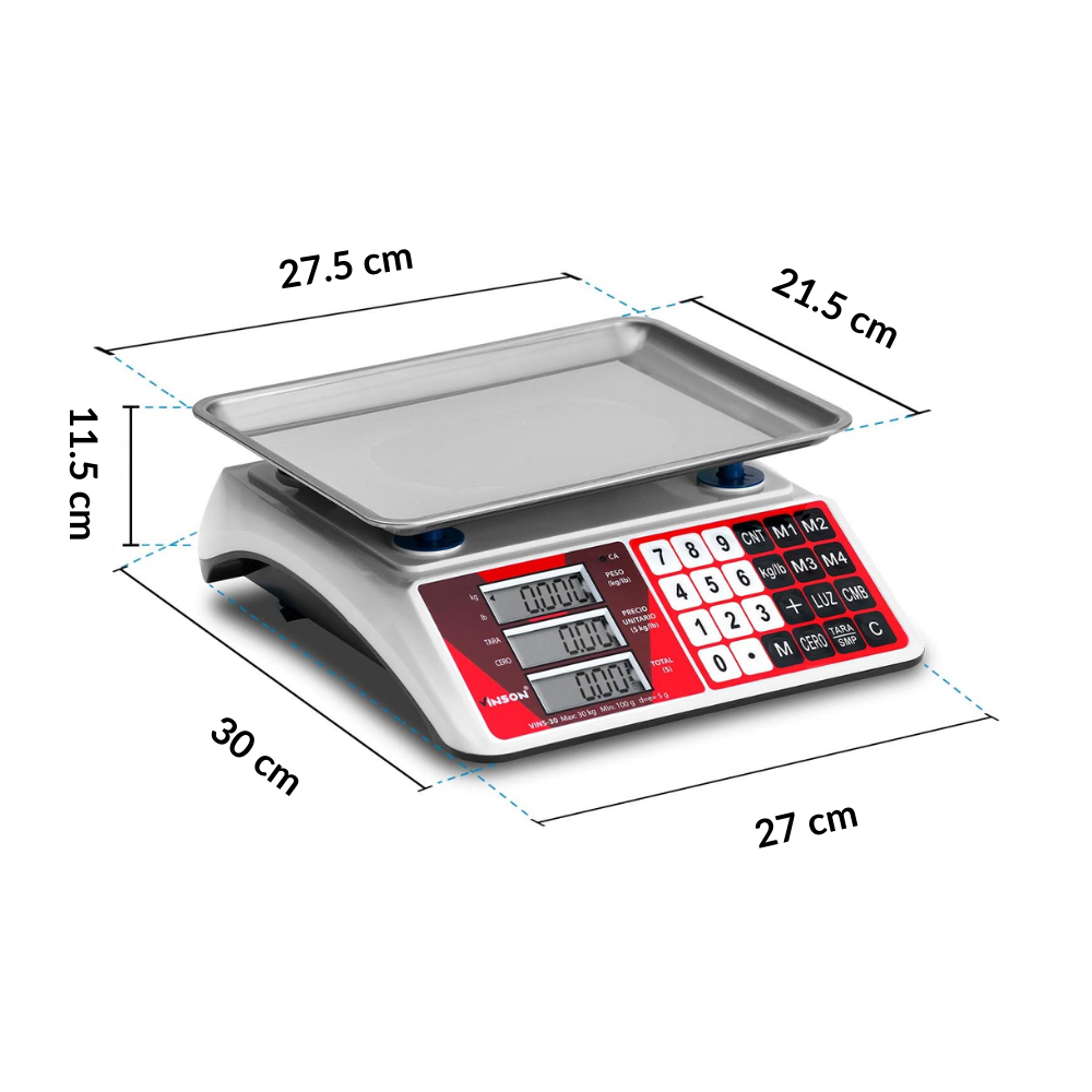 Bascula Electronica Multifunciones 30Kg Vinson