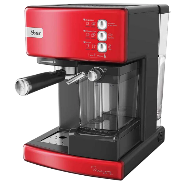 Cafetera automática de espresso roja Prima Latte Oster