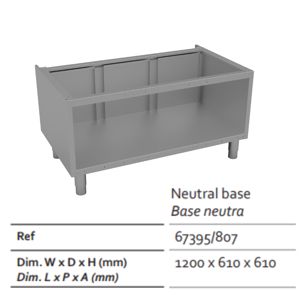 Base neutra para cocinar sobre encimera Tramontina América 1200x610 mm