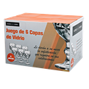 Juego de 6 copas de vidrio decorado HSH 300 ml