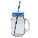 Mason Jar Liso Tapa y Popote 480 ml@