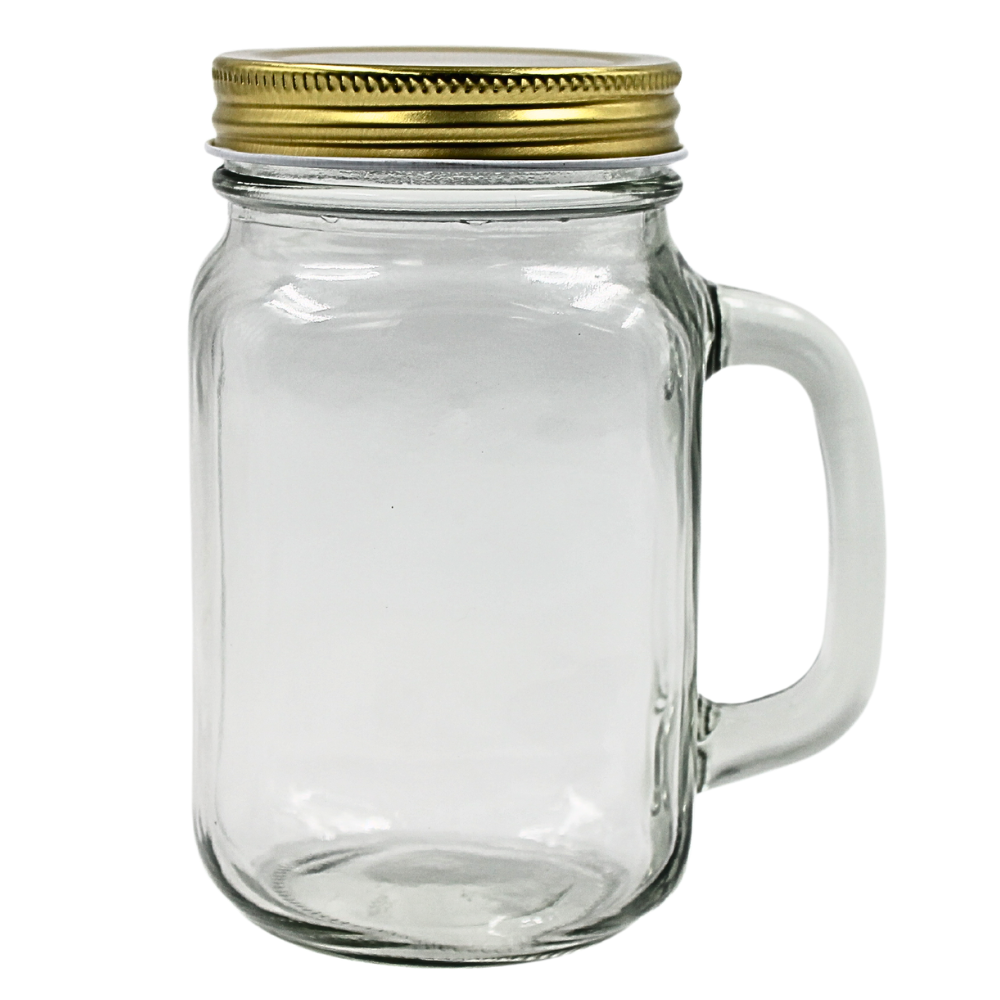 Frasco Mason Jar C/Asa C/Tapa 480 ml