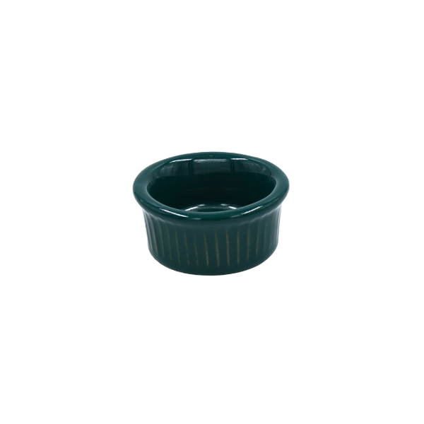 Ramekin Estriado 2 onzas Verde Cazador 7.5 cm