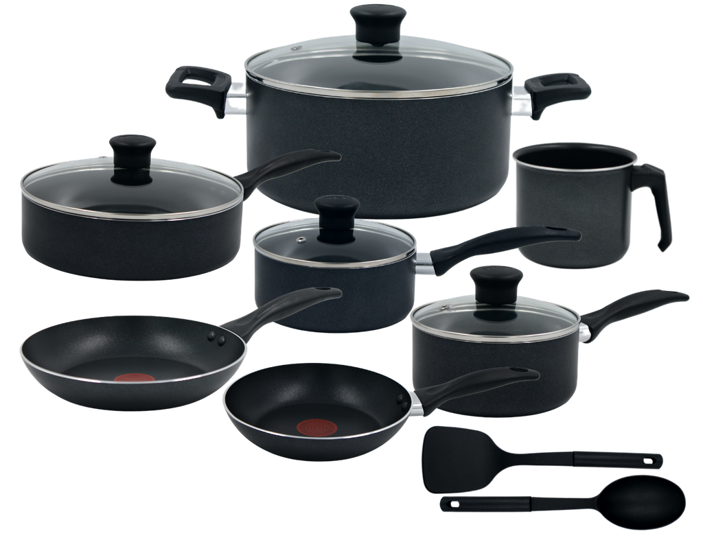 Batería de cocina 13 piezas T-fal Family Cook Gris