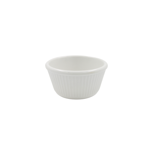 Ramekin blanco rayado 4 onzas melamina blanca