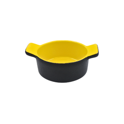 [16160101] Cazuela Ovalada 16 onzas Negro Hierro/Amarillo Limón 17.5 cm