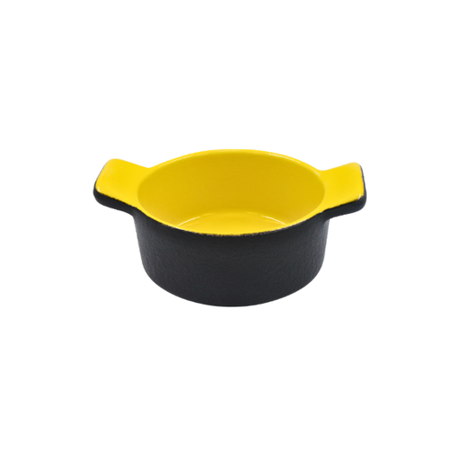 Cazuela Ovalada 16 onzas Negro Hierro/Amarillo Limón 17.5 cm