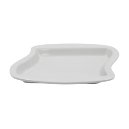 [16160189] Plato esculpido 18 onzas Blanco 26.5 cm