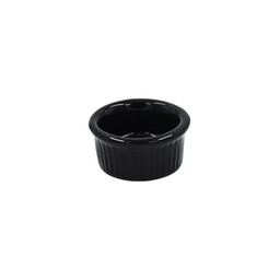 [16160396] Ramekin Estriado 2 onzas Negro 7.5 cm