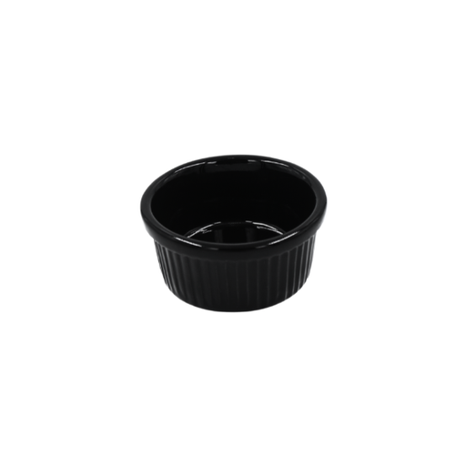 Ramekin estriado 5 onzas Negro 9.5 cm