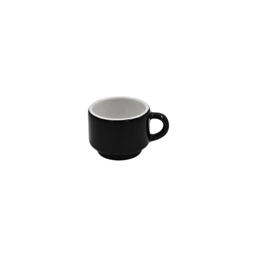 [16160402] Taza de Expreso Apilable 3 onzas Negro/Blanco 8.5 cm