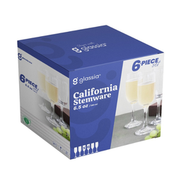 [1453590] Set de 6 Copas Flauta California 190 ml (One Shot)