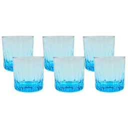 [3508301] Juego 6 vasos Kristalino Azul Zafiro