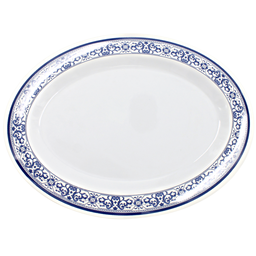 [1284357] Plato oval 14&quot; melamina talavera azul