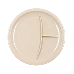 [1284109] Plato trinche con 3 divisiones 10&quot; 25 cm melamina beige