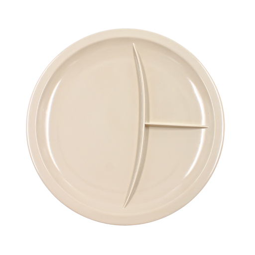 Plato trinche con 3 divisiones 10&quot; 25 cm melamina beige