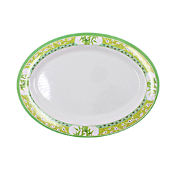 [1284137] Plato oval 10&quot; 25.5 cm melamina Bambú Verde Clorofila