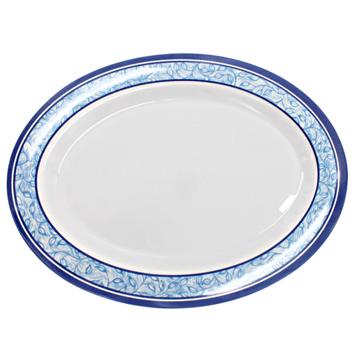 Plato oval 14&quot; melamina Formosa azul