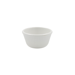 [1359613] Ramekin blanco rayado 4 onzas melamina blanca